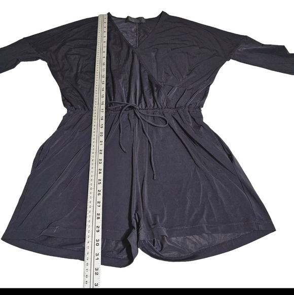 Kardashian Kollection Black Longsleeve Sexy Flowy Summer Medium Romper Jumpsuit - Picture 7 of 14